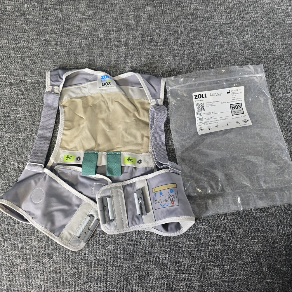 ZOLL LifeVest Garment B03 Gray Fabric Wearable Defibrillator Vest 10A1096-B03